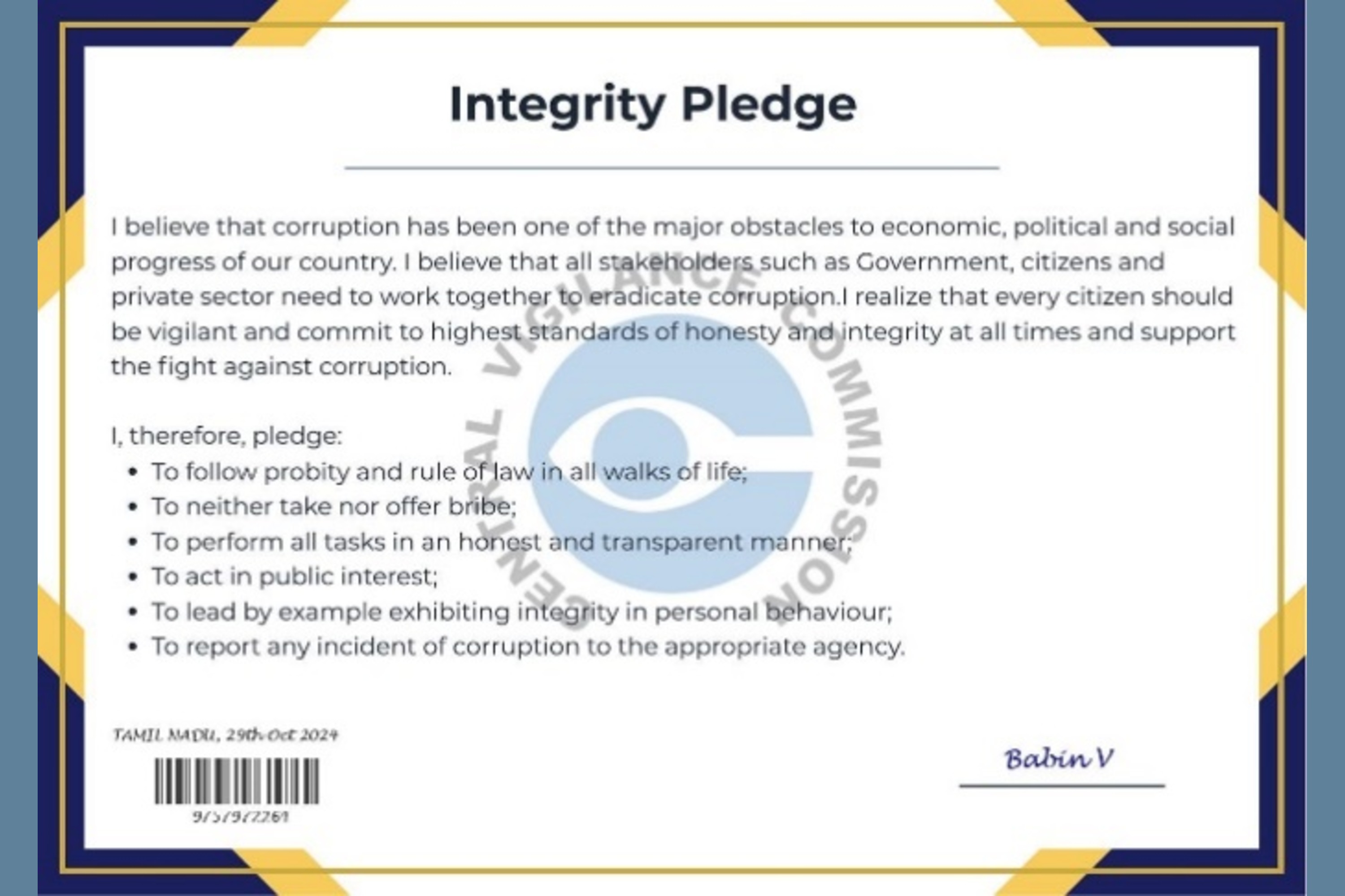 Vigilance Awareness Week