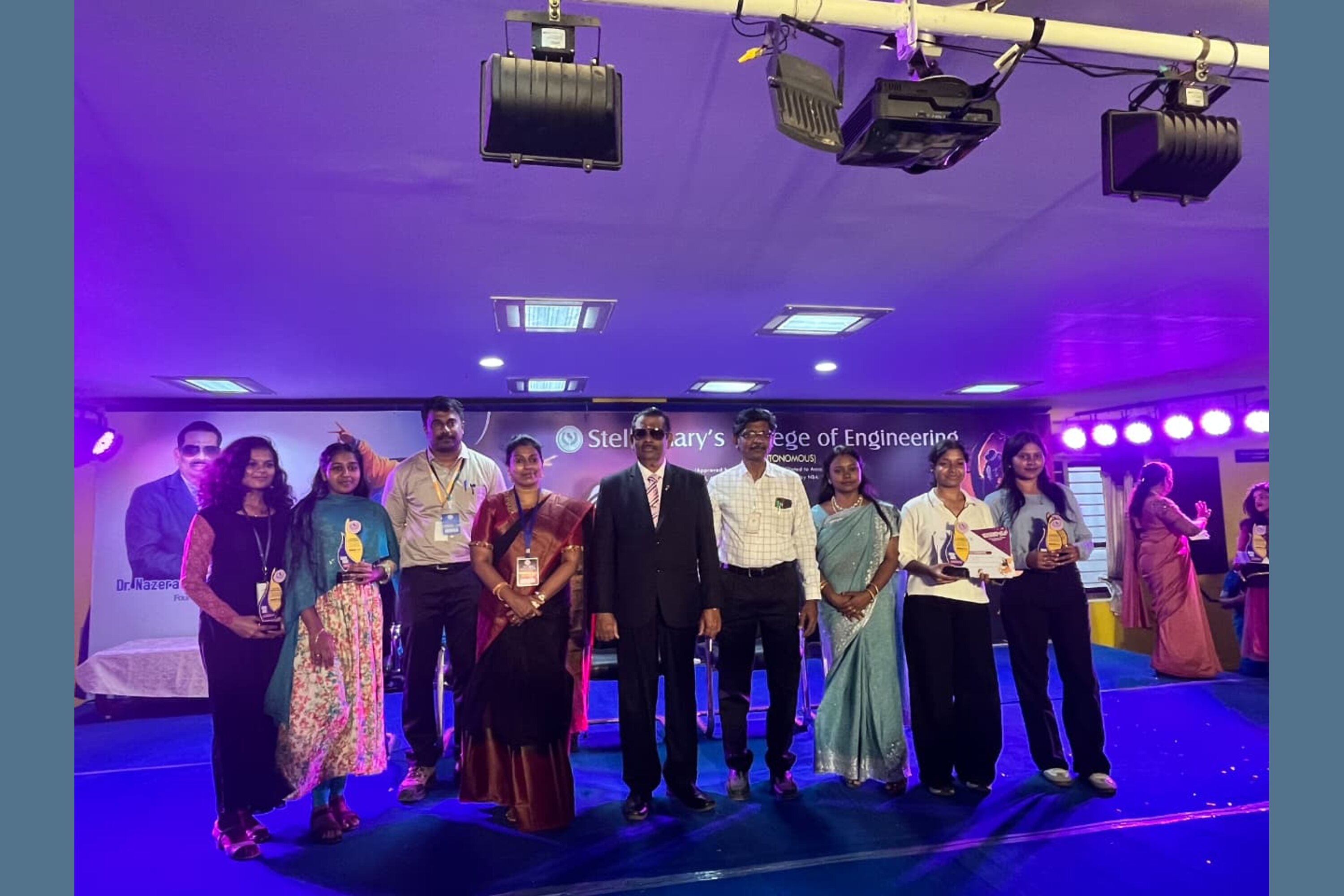 Winners at the Cultural Fest conducted by Stella Mary's College of Engineering